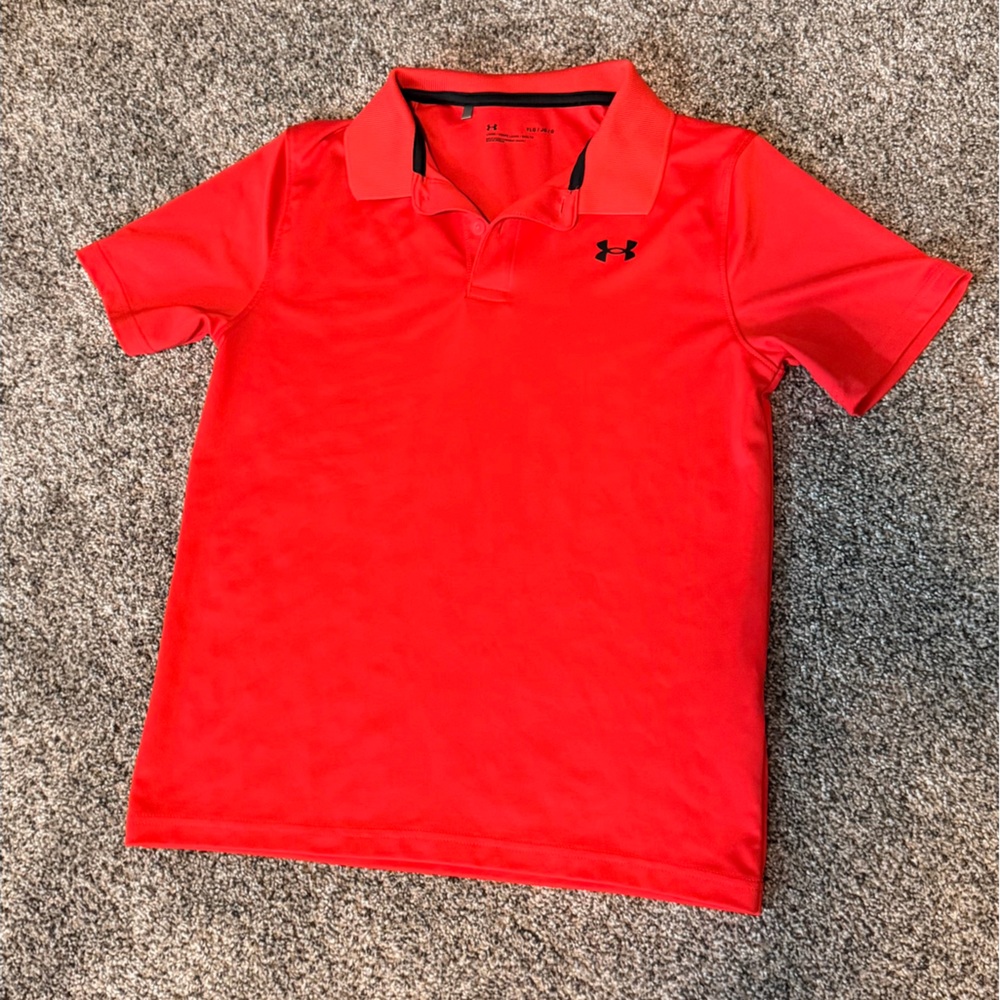 NWOT - Boys Under Armour Red UPF 40 UA Performance Polo